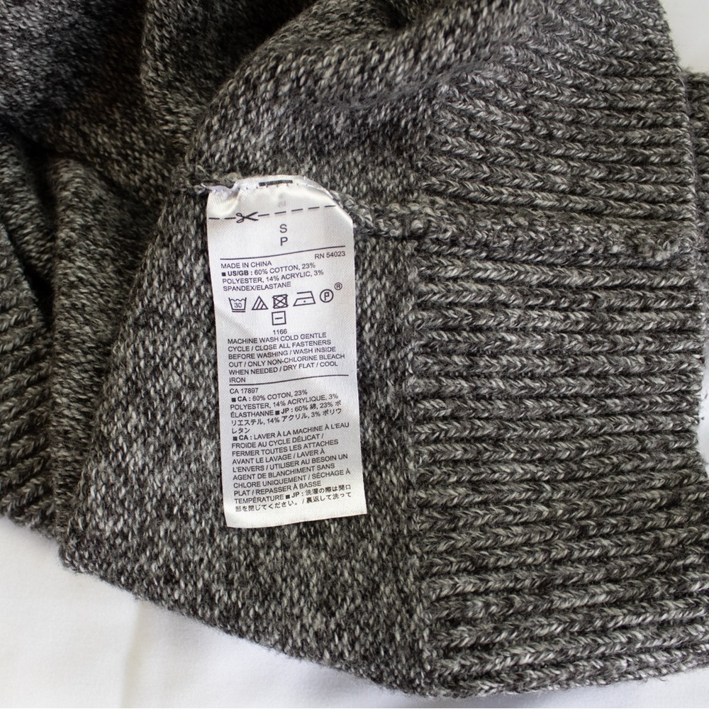 Banana Republic Gray Shawl Collar Pullover Long Sleeve Men’s Sweater Size Small - Picture 7 of 11